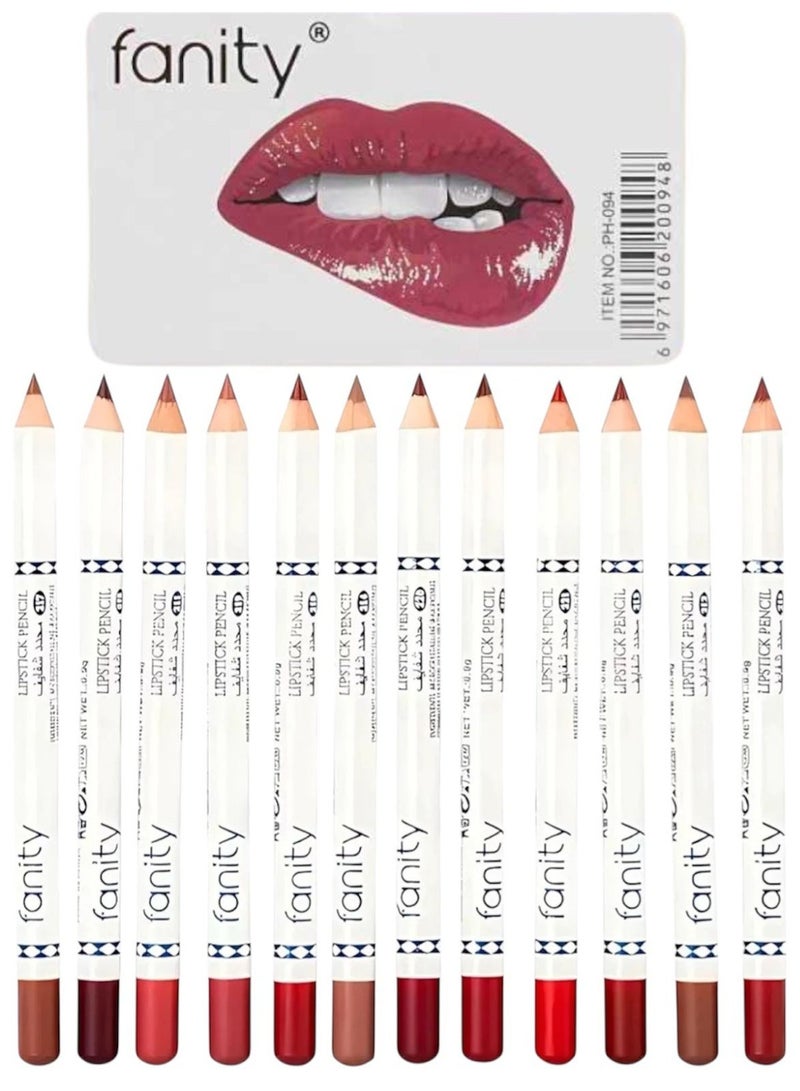 فانيتي محدد شفاه مضادة للماء مكونة من 12 قطعة - Image 1